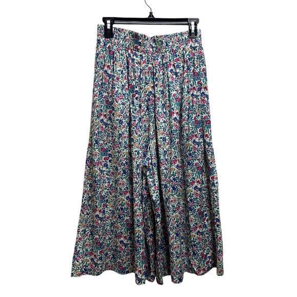 VTG Fundamental Things Ditsy Floral Culotte Pant 10 Cropped Pockets Cottage Boho - Picture 2 of 9